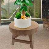 Maxbell Wooden Stool for Plant Rustic Plant Stool for Bonsai Potted Plant Home Decor