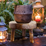 Maxbell Wooden Planter Stool Stand Flower Pot Support for Farmhouse Bedroom Bathroom