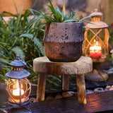 Maxbell Wooden Planter Stool Stand Flower Pot Support for Farmhouse Bedroom Bathroom