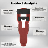 Maxbell Door Latch Mortise Tool Help Remove Material Versatile Scoring and Chiseling Red