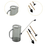 Maxbell 1.5L Watering Can Portable Long Nozzle for House Plants Flower Bonsai Plants grey
