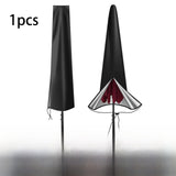 Maxbell Garden Parasol Cover Dust Protection Umbrella Cover for Yard Patio Courtyard Black With Pole