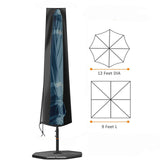 Maxbell Garden Parasol Cover Dust Protection Umbrella Cover for Yard Patio Courtyard Black With Pole