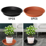 Maxbell 5 Pieces Plant Saucers 11 inch Indoor Outdoor Flower Pot Saucers Black