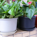 Maxbell 5 Pieces Plant Saucers 11 inch Indoor Outdoor Flower Pot Saucers Black