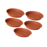 Maxbell 5 Pieces Plant Saucers 11 inch Indoor Outdoor Flower Pot Saucers Brown
