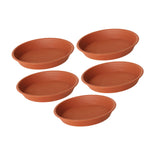 Maxbell 5 Pieces Plant Saucers 11 inch Indoor Outdoor Flower Pot Saucers Brown