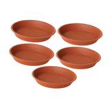 Maxbell 5 Pieces Plant Saucers 11 inch Indoor Outdoor Flower Pot Saucers Brown