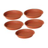 Maxbell 5 Pieces Plant Saucers 11 inch Indoor Outdoor Flower Pot Saucers Brown