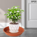 Maxbell 5 Pieces Plant Saucers 11 inch Indoor Outdoor Flower Pot Saucers Brown