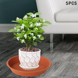 Maxbell 5 Pieces Plant Saucers 11 inch Indoor Outdoor Flower Pot Saucers Brown