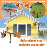 Maxbell Drummer Windmill Creative Percussionist Music Statue for Porch Backyard Yard