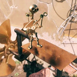 Maxbell Drummer Windmill Creative Percussionist Music Statue for Porch Backyard Yard