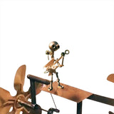 Maxbell Drummer Windmill Creative Percussionist Music Statue for Porch Backyard Yard