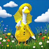 Maxbell Raincoat Goose Outfit Fits 23" H Statue Cute Costume for Yard Courtyard Home