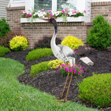 Maxbell Red Crowned Crane Statue Weatherproof for Waterscape Indoor Outdoor Backyard