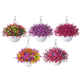 Maxbell Faux Hanging Plants Flowers Basket Elegant Realistic for Summer Outside Yard Style A