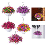 Maxbell Faux Hanging Plants Flowers Basket Elegant Realistic for Summer Outside Yard Style A
