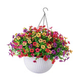Maxbell Faux Hanging Plants Flowers Basket Elegant Realistic for Summer Outside Yard Style A