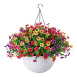 Maxbell Faux Hanging Plants Flowers Basket Elegant Realistic for Summer Outside Yard Style A