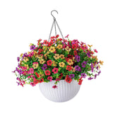 Maxbell Faux Hanging Plants Flowers Basket Elegant Realistic for Summer Outside Yard Style A