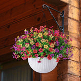 Maxbell Faux Hanging Plants Flowers Basket Elegant Realistic for Summer Outside Yard Style A