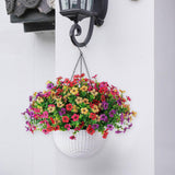 Maxbell Faux Hanging Plants Flowers Basket Elegant Realistic for Summer Outside Yard Style A
