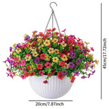Maxbell Faux Hanging Plants Flowers Basket Elegant Realistic for Summer Outside Yard Style A
