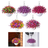 Maxbell Faux Hanging Plants Flowers Basket Elegant Realistic for Summer Outside Yard Style A