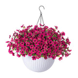 Maxbell Faux Hanging Plants Flowers Basket Elegant Realistic for Summer Outside Yard Style B