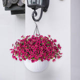 Maxbell Faux Hanging Plants Flowers Basket Elegant Realistic for Summer Outside Yard Style B