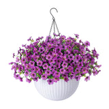 Maxbell Faux Hanging Plants Flowers Basket Elegant Realistic for Summer Outside Yard Style C