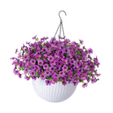 Maxbell Faux Hanging Plants Flowers Basket Elegant Realistic for Summer Outside Yard Style C