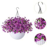 Maxbell Faux Hanging Plants Flowers Basket Elegant Realistic for Summer Outside Yard Style C