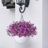 Maxbell Faux Hanging Plants Flowers Basket Elegant Realistic for Summer Outside Yard Style C