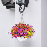 Maxbell Faux Hanging Plants Flowers Basket Elegant Realistic for Summer Outside Yard Style D
