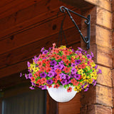 Maxbell Faux Hanging Plants Flowers Basket Elegant Realistic for Summer Outside Yard Style D