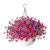 Maxbell Faux Hanging Plants Flowers Basket Elegant Realistic for Summer Outside Yard Style E