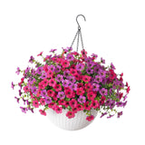 Maxbell Faux Hanging Plants Flowers Basket Elegant Realistic for Summer Outside Yard Style E