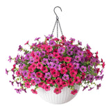 Maxbell Faux Hanging Plants Flowers Basket Elegant Realistic for Summer Outside Yard Style E