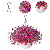 Maxbell Faux Hanging Plants Flowers Basket Elegant Realistic for Summer Outside Yard Style E