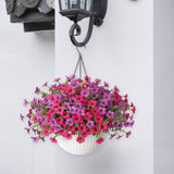 Maxbell Faux Hanging Plants Flowers Basket Elegant Realistic for Summer Outside Yard Style E