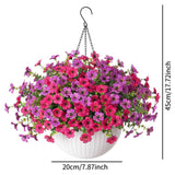 Maxbell Faux Hanging Plants Flowers Basket Elegant Realistic for Summer Outside Yard Style E
