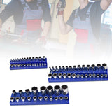 Maxbell 3Pcs Magnetic Socket Organizers Easy to Use Utility Portable for Tool Drawer Blue Metric