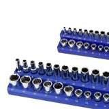 Maxbell 3Pcs Magnetic Socket Organizers Easy to Use Utility Portable for Tool Drawer Blue Metric