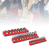 Maxbell 3Pcs Magnetic Socket Organizers Easy to Use Utility Portable for Tool Drawer Red SAE
