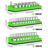 Maxbell 3Pcs Magnetic Socket Organizers Easy to Use Utility Portable for Tool Drawer Green SAE