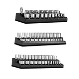 Maxbell 3Pcs Magnetic Socket Organizers Easy to Use Utility Portable for Tool Drawer Black Metric