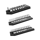 Maxbell 3Pcs Magnetic Socket Organizers Easy to Use Utility Portable for Tool Drawer Black Metric