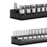 Maxbell 3Pcs Magnetic Socket Organizers Easy to Use Utility Portable for Tool Drawer Black Metric